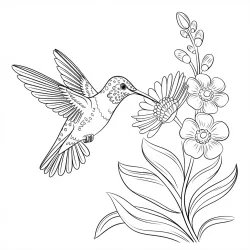 Beija-flor para imprimir e colorir