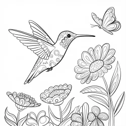 Beija-flor para imprimir e colorir