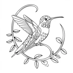 Beija-flor para imprimir e colorir