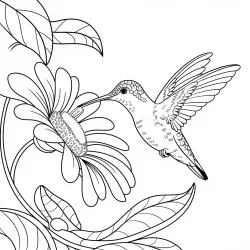 Beija-flor para imprimir e colorir