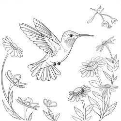 Beija-flor para imprimir e colorir