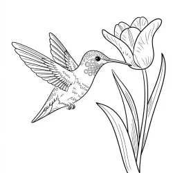 Beija-flor para imprimir e colorir