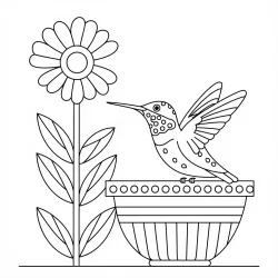 Beija-flor para imprimir e colorir