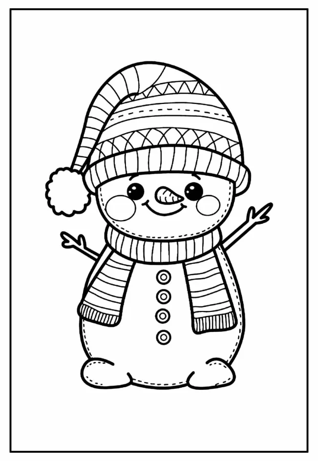 Boneco de neve para imprimir e colorir