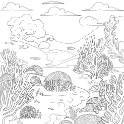 Fundo do Mar para imprimir e colorir