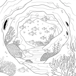 Fundo do Mar para imprimir e colorir