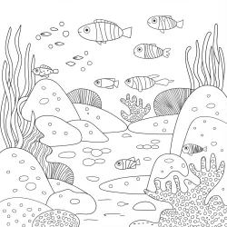 Fundo do Mar para imprimir e colorir
