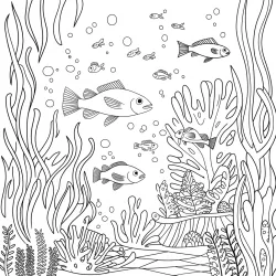 Fundo do Mar para imprimir e colorir