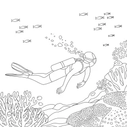 Fundo do Mar para imprimir e colorir