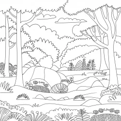 Natureza para imprimir e colorir