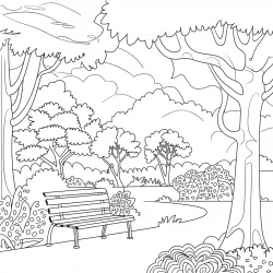 Natureza para imprimir e colorir
