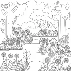 Natureza para imprimir e colorir