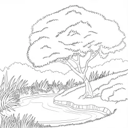 Natureza para imprimir e colorir