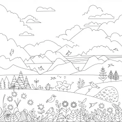 Natureza para imprimir e colorir