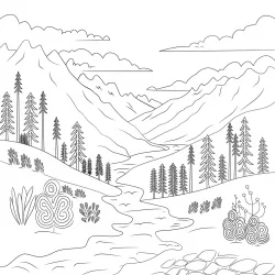 Natureza para imprimir e colorir