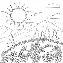Natureza para imprimir e colorir