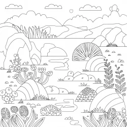 Natureza para imprimir e colorir