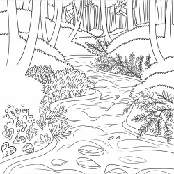 Natureza para imprimir e colorir