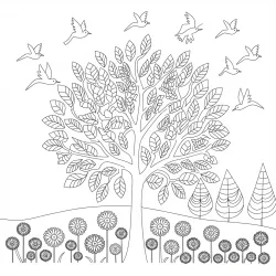 Natureza para imprimir e colorir
