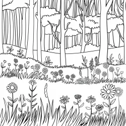 Natureza para imprimir e colorir