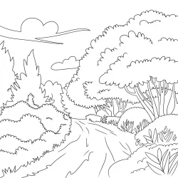 Natureza para imprimir e colorir