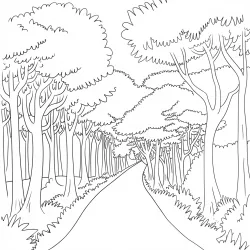 Natureza para imprimir e colorir