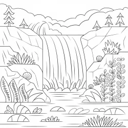Natureza para imprimir e colorir