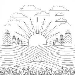 Natureza para imprimir e colorir