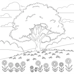 Natureza para imprimir e colorir