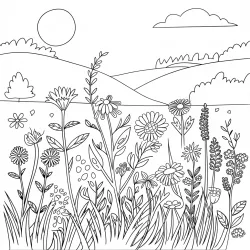Natureza para imprimir e colorir
