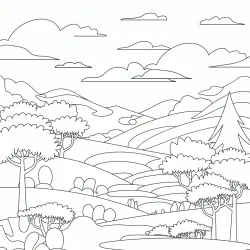 Natureza para imprimir e colorir