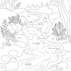 Natureza para imprimir e colorir