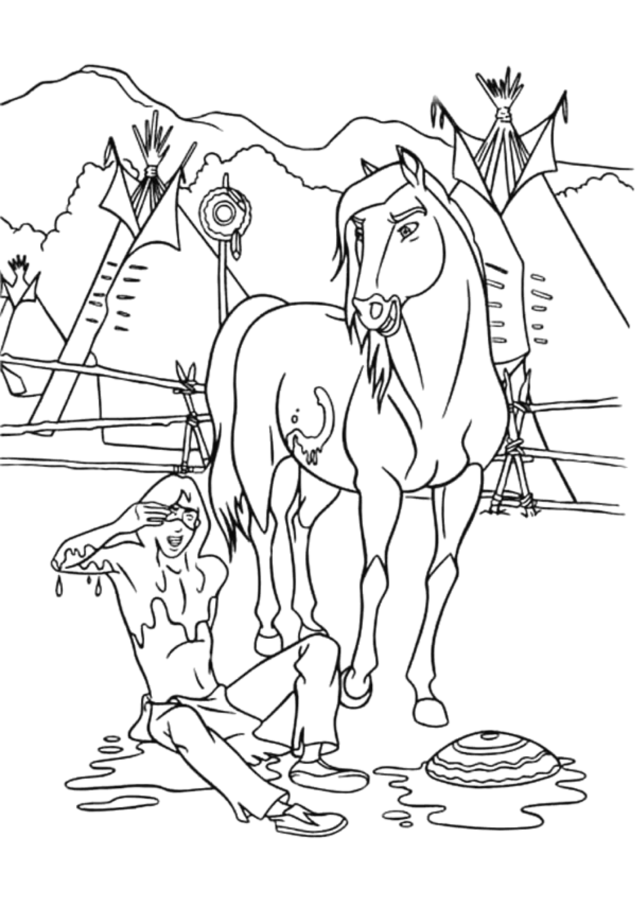 Spirit para imprimir e colorir