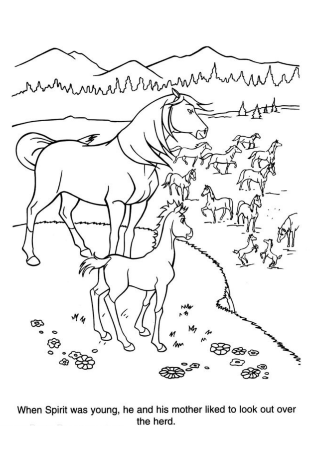 Spirit para imprimir e colorir