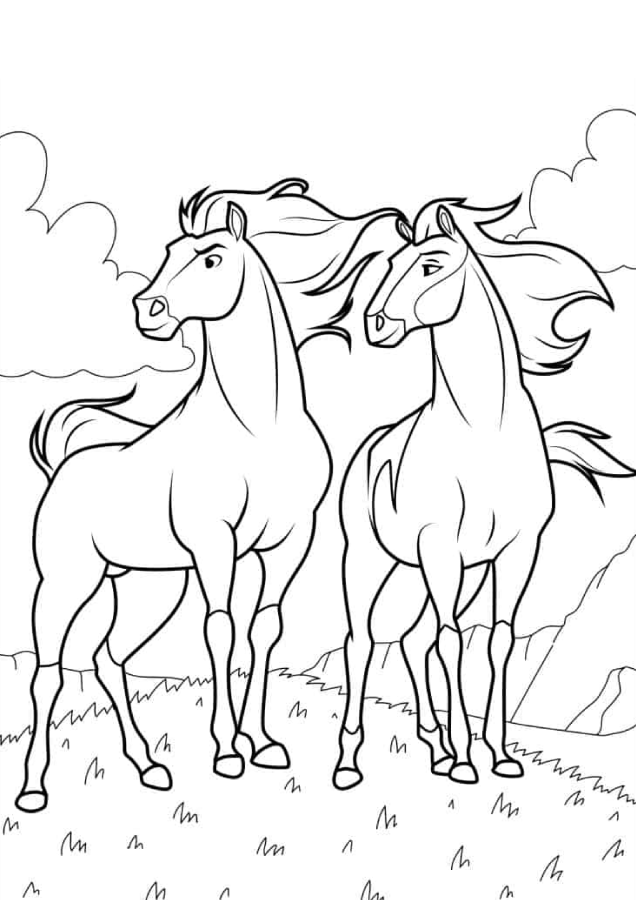 Spirit para imprimir e colorir