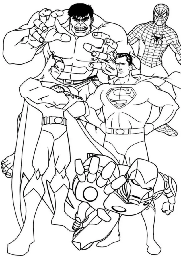 Super-heróis para imprimir e colorir