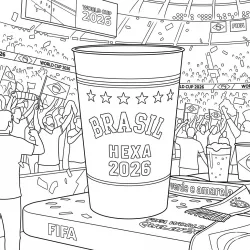 Copa do Mundo para imprimir e colorir