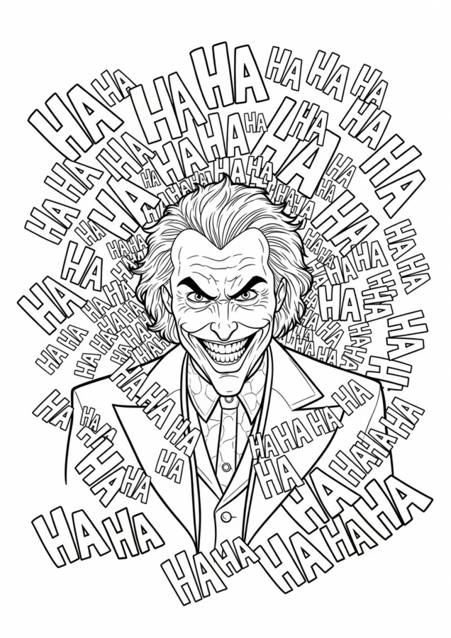 Coringa para imprimir e colorir