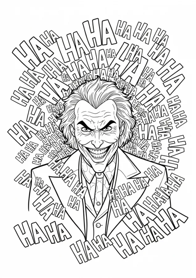 Coringa para imprimir e colorir