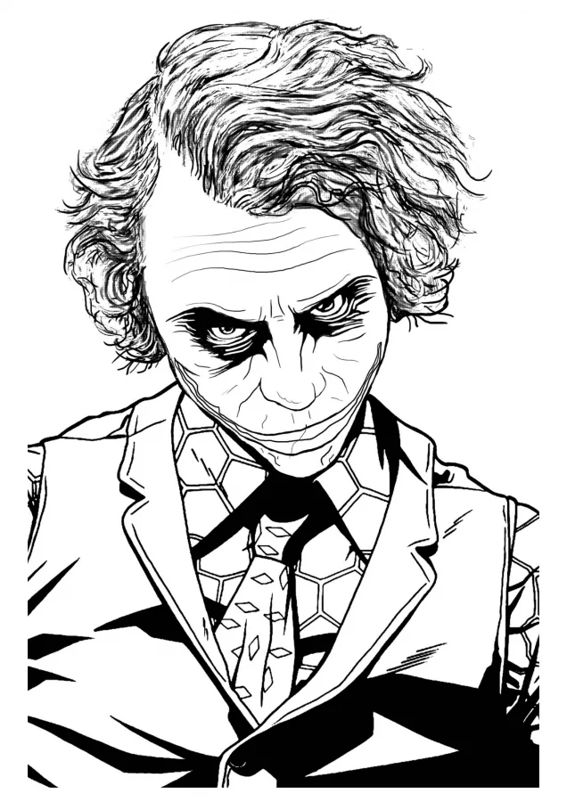 Coringa para imprimir e colorir