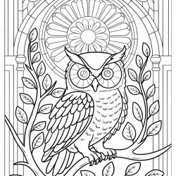 Coruja para imprimir e colorir