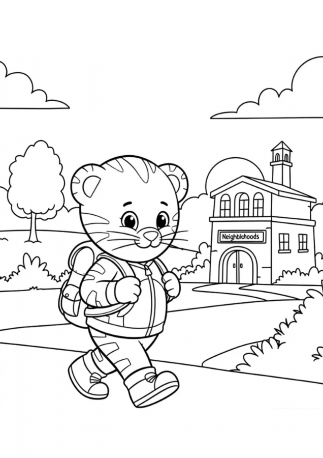 Daniel Tigre para imprimir e colorir