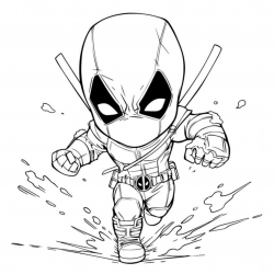 Deadpool para imprimir e colorir