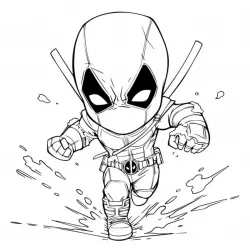 Deadpool para imprimir e colorir