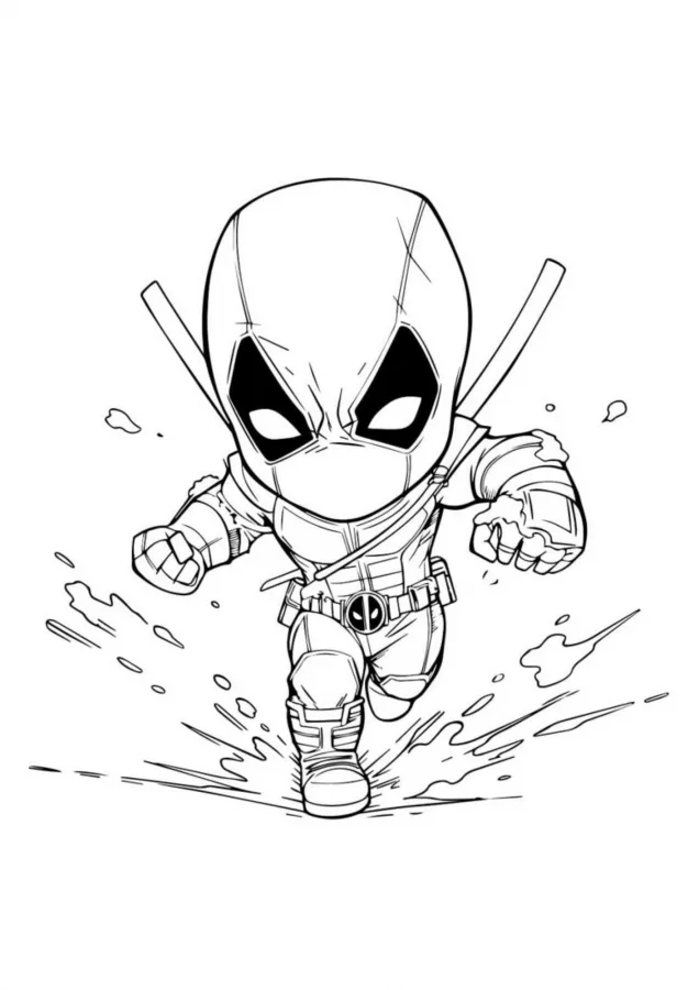 Deadpool para imprimir e colorir