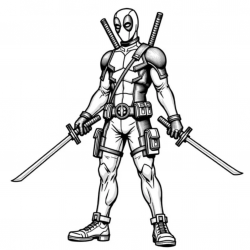 Deadpool para imprimir e colorir