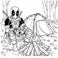 Deadpool para imprimir e colorir