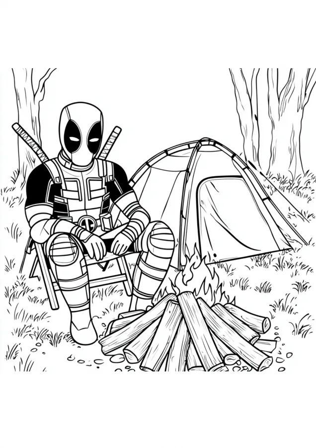 Deadpool para imprimir e colorir