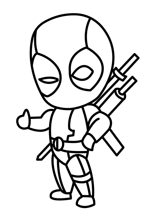 Deadpool para imprimir e colorir