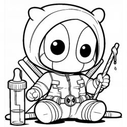 Deadpool para imprimir e colorir